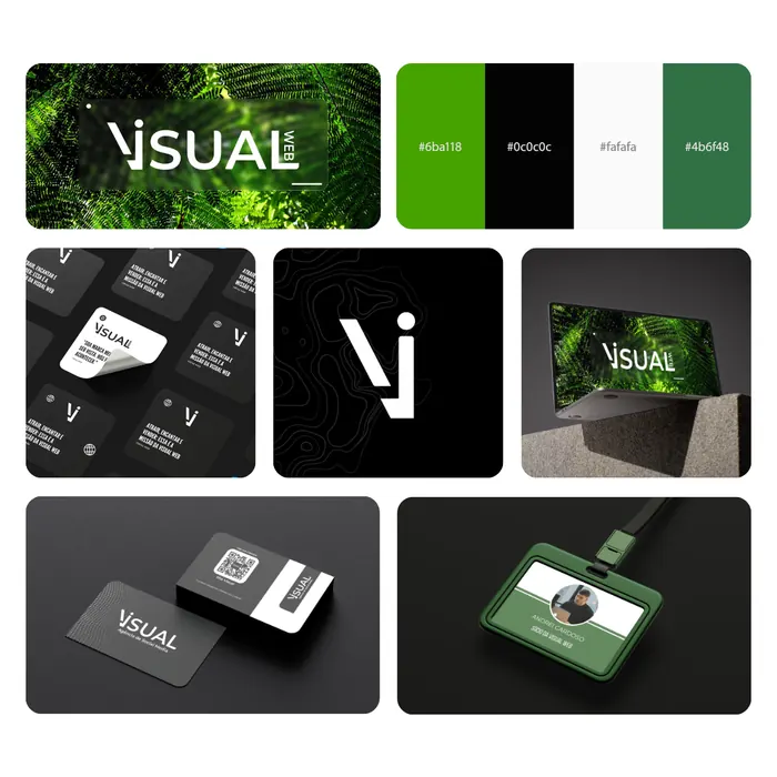 Exemplo de identidade visual com logotipo e paleta de cores