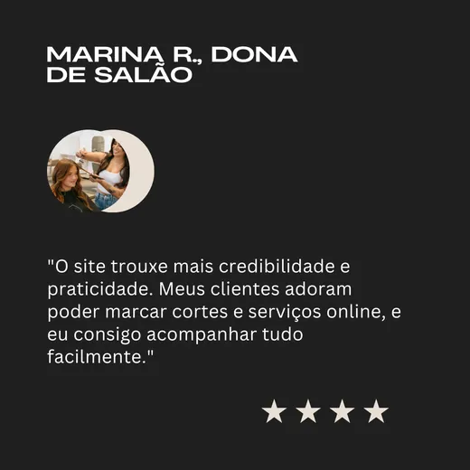 Depoimento de cliente sobre o site feito pela Visual Web