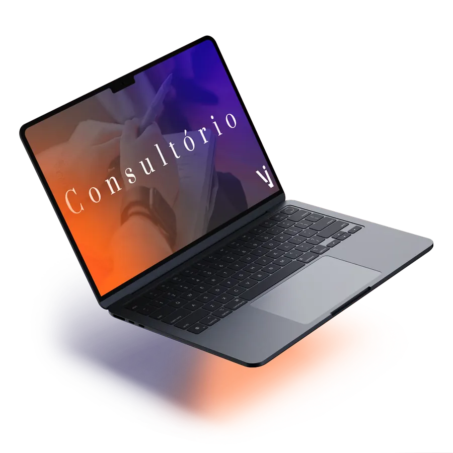Site de consultório aberto em um notebook