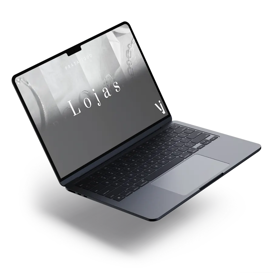 Loja virtual de joias aberta em um notebook