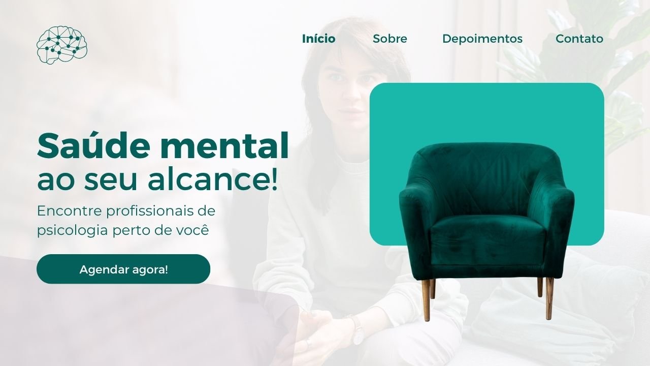 Banner para blog de psicologia geométrico verde e cinza